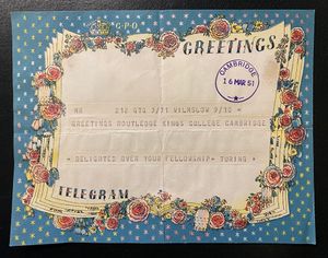 Telegram from Turing to Routledge