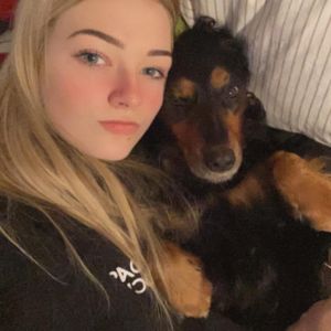Lily-May Vaughan with her beloved cocker spaniel, Sadie
